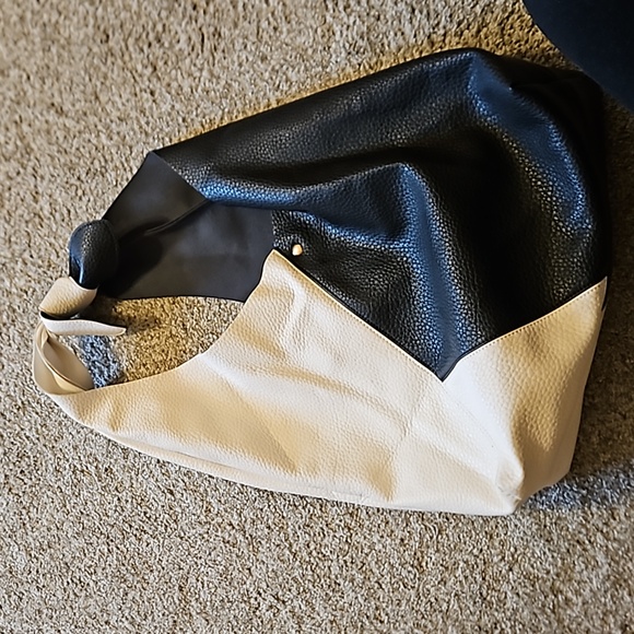 Anthropologie Faux Leather Colorblock Hobo Bag - Picture 2 of 4